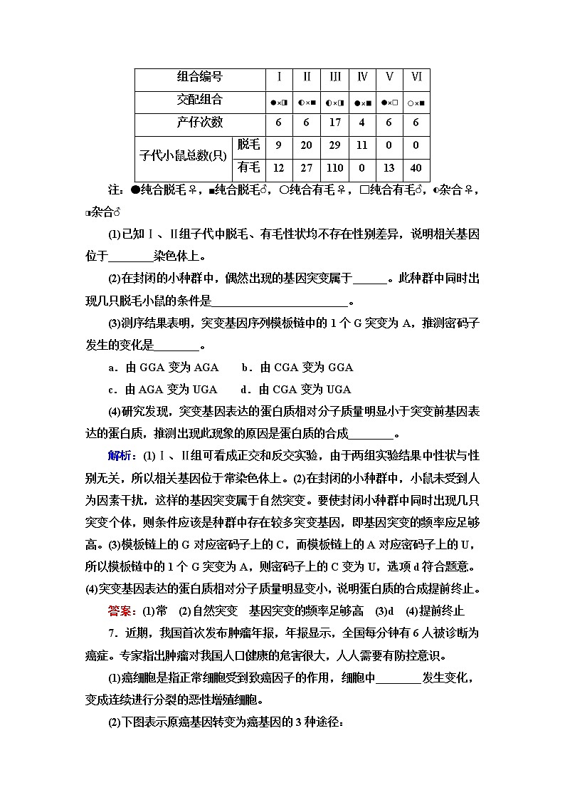 浙科版高中生物必修2遗传与进化课后素养落实11基因突变可能引起性状改变含答案第3页