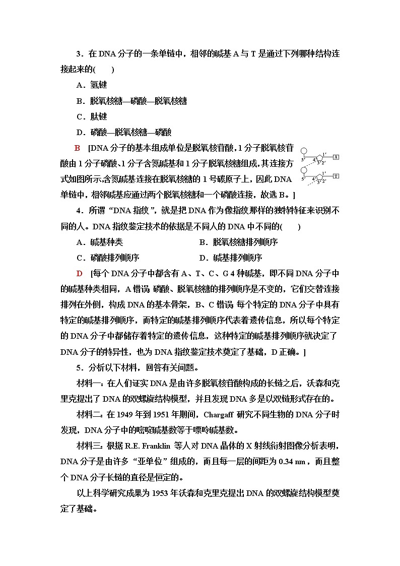 浙科版高中生物必修2遗传与进化课后素养落实7遗传信息编码在DNA分子上含答案 试卷02