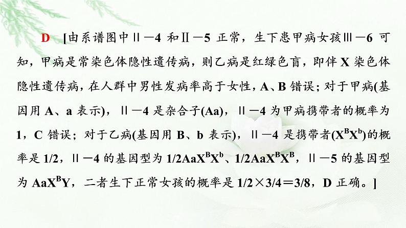 浙科版高中生物必修2遗传与进化第2章素能提升课伴性遗传的重点题型与解题方法课件08