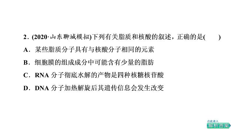 人教版高考生物一轮总复习必修1第2单元大概念升华课(必修概念1)课件06