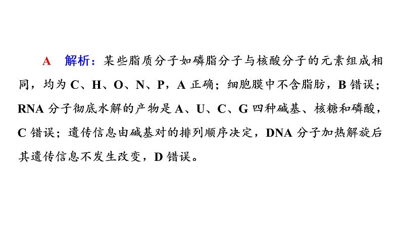 人教版高考生物一轮总复习必修1第2单元大概念升华课(必修概念1)课件07