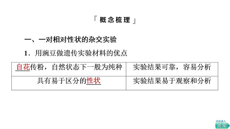 人教版高考生物一轮总复习必修2第5单元第13课孟德尔的豌豆杂交实验(一)课件第4页