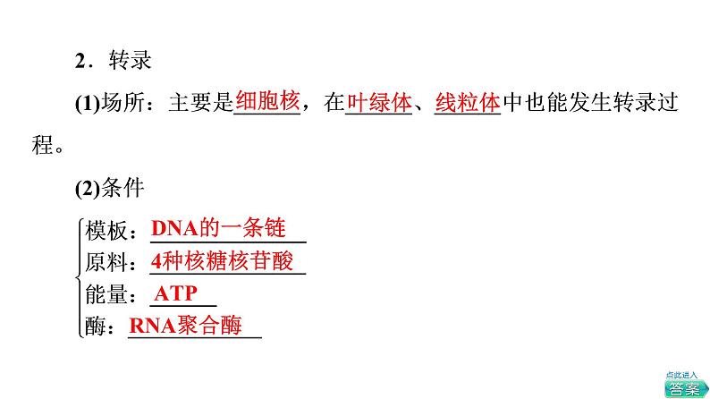 人教版高考生物一轮总复习必修2第6单元第18课基因的表达课件第6页