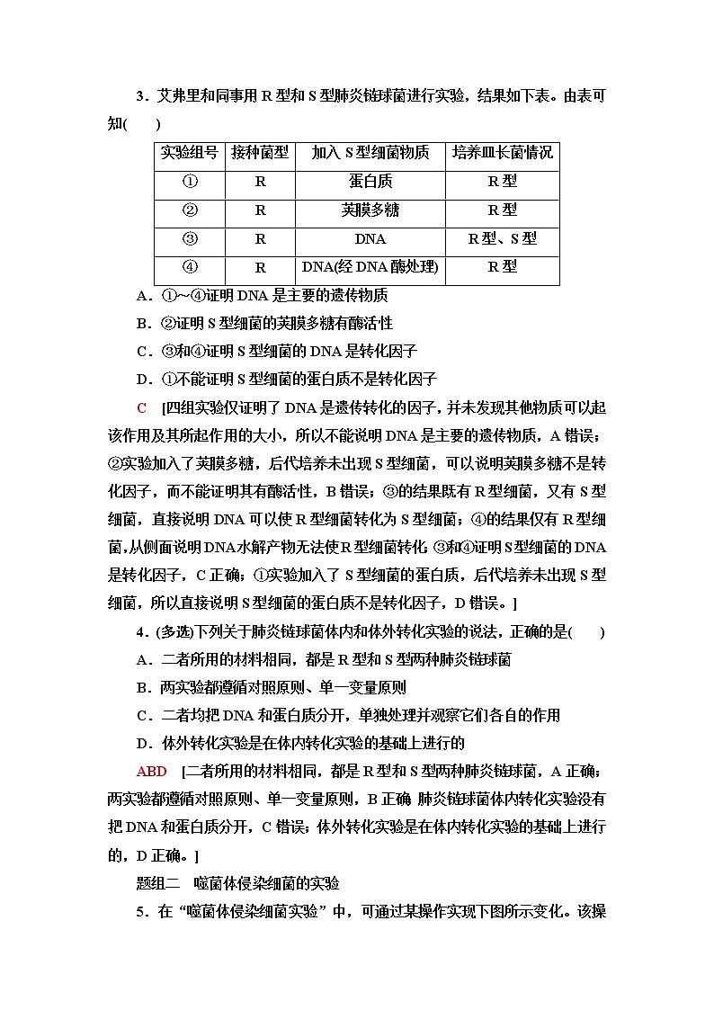 苏教版高中生物必修2课后素养落实9DNA是主要的遗传物质含答案 试卷02