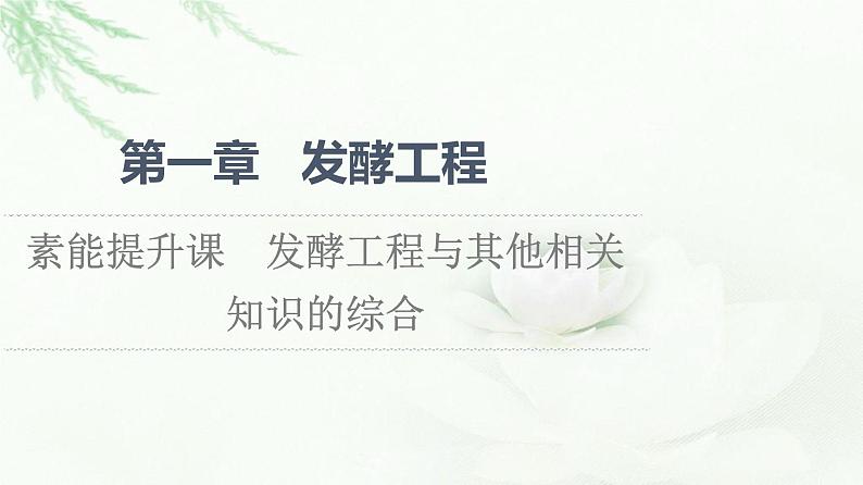 苏教版高中生物选择性必修3第1章素能提升课发酵工程与其他相关知识的综合课件第1页