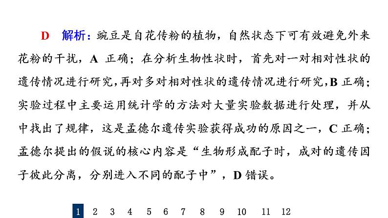 人教版高考生物一轮总复习课时质量评价14孟德尔的豌豆杂交实验(二)课件第4页