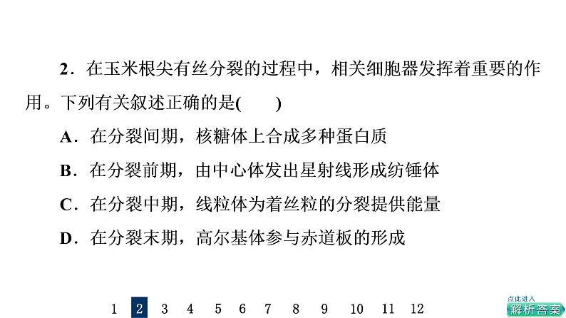 人教版高考生物一轮总复习课时质量评价10细胞的增殖课件第4页