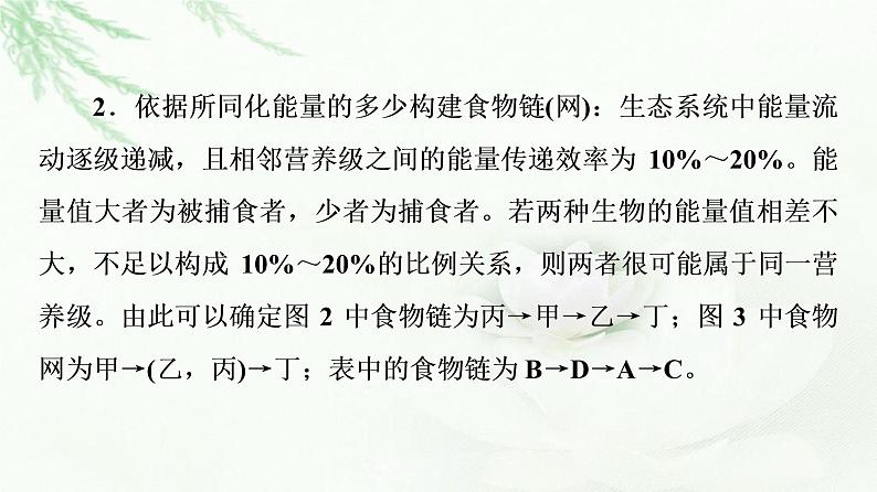 浙科版高中生物选择性必修2第3章素能提升课营养结构的构建及能量流动的计算课件第4页