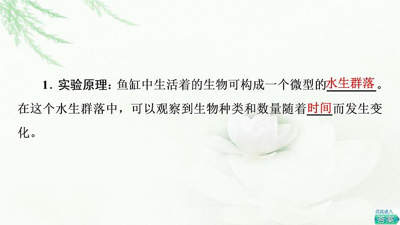 浙科版高中生物选择性必修2第2章探究实践观察记录鱼缸中群落的变化课件第3页