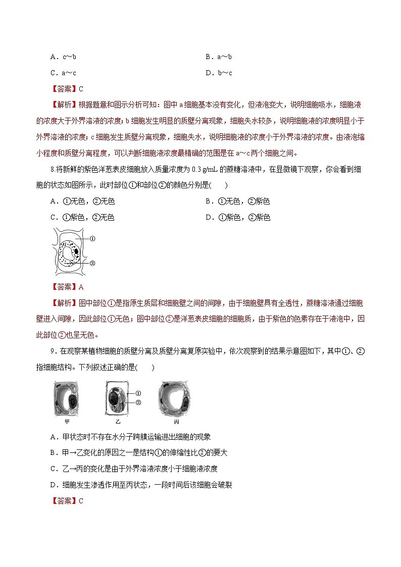 第04章细胞的物质输入和输出（A卷）03