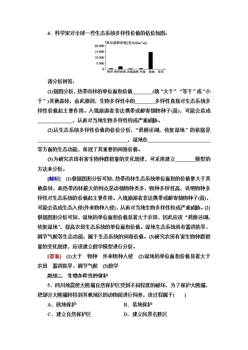 苏教版高中生物选择性必修2课后素养落实14创造人与自然的和谐含答案第2页