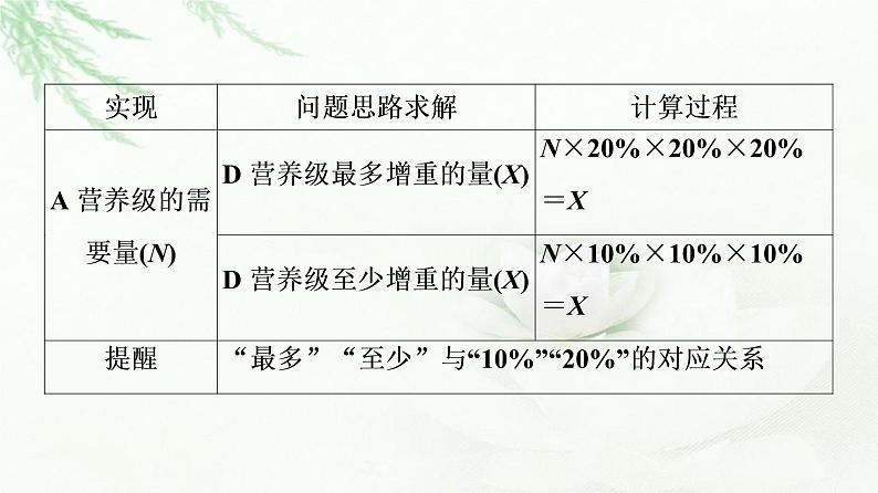 苏教版高中生物选择性必修2第3章素能提升课能量流动的相关计算课件05