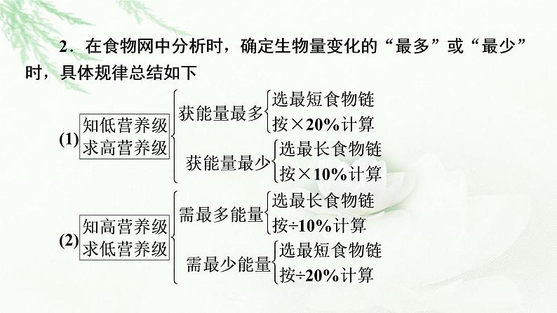 苏教版高中生物选择性必修2第3章素能提升课能量流动的相关计算课件06