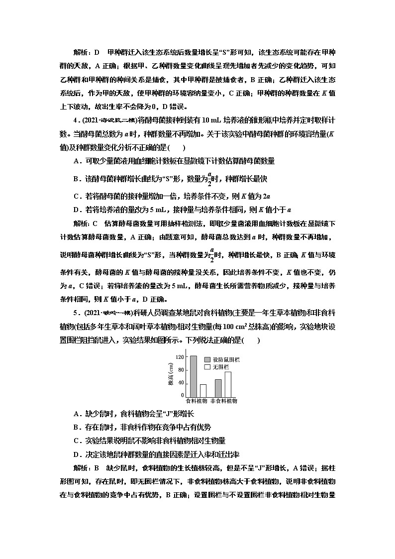 【最新版】23届高考生物二轮复习之专题跟踪检测（十） 种群与群落第2页