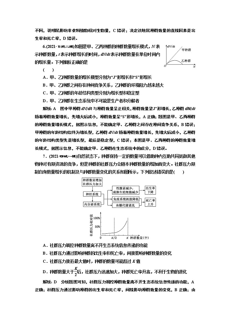 【最新版】23届高考生物二轮复习之专题跟踪检测（十） 种群与群落第3页
