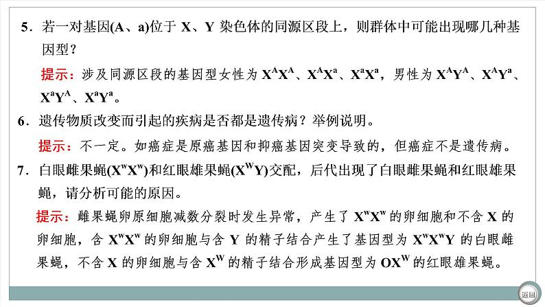 【最新版】22届高考生物二轮专题复习之专题五  遗传规律与伴性遗传【同步课件】第7页