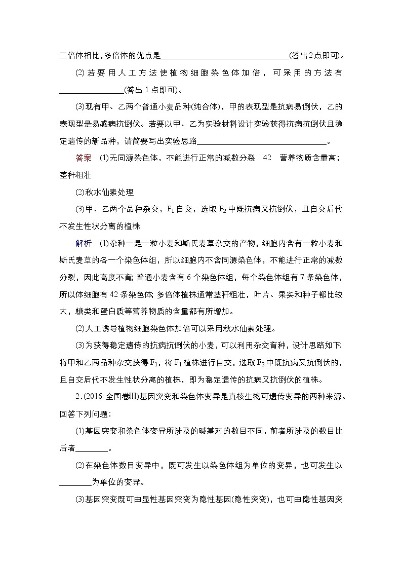 【最新版】23届生物新高考二轮专题复习之专题6　生物的变异、育种和进化02