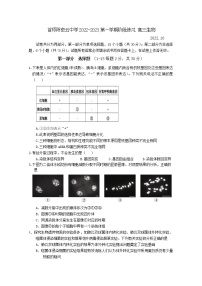 北京市首都师范大学附属密云中学2022-2023学年高三生物上学期10月阶段性练习试题（Word版附答案）