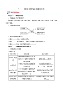 人教版 (2019)必修1《分子与细胞》第1节 细胞膜的结构和功能课后复习题