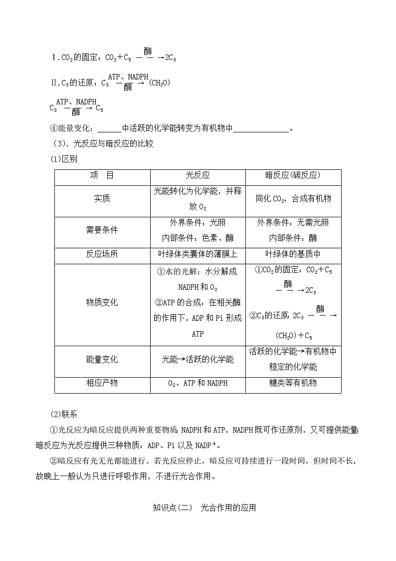 【培优分级练】高中生物(人教版2019)必修第一册 5.4.2《光合作用的原理和应用》同步分级练（含解析）02