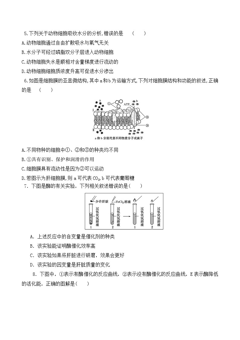 【培优分级练】高中生物(人教版2019)必修第一册 第二次月考卷（含解析）-全册综合02