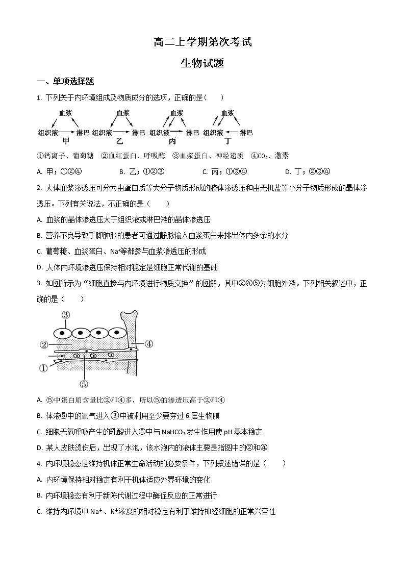 2023聊城二中高二上学期第一次月考生物试题含解析第1页