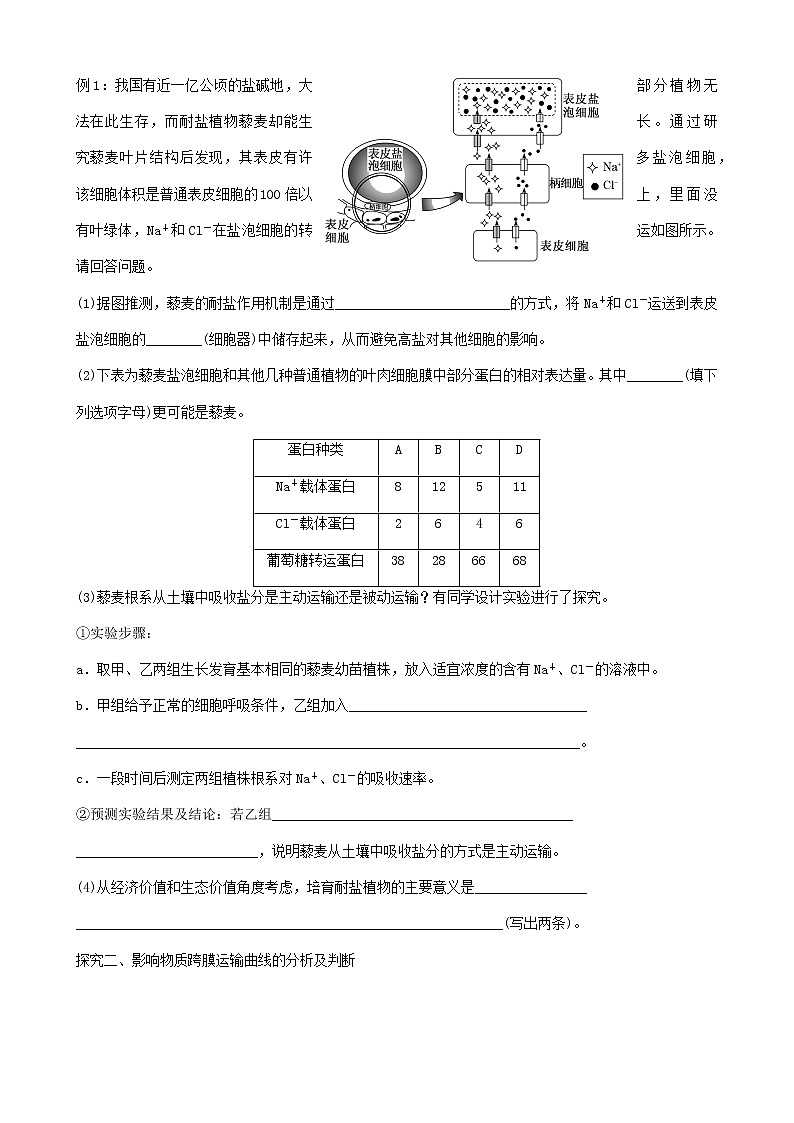 高三一轮复习生物  主动运输和胞吞胞吐 预学案第2页