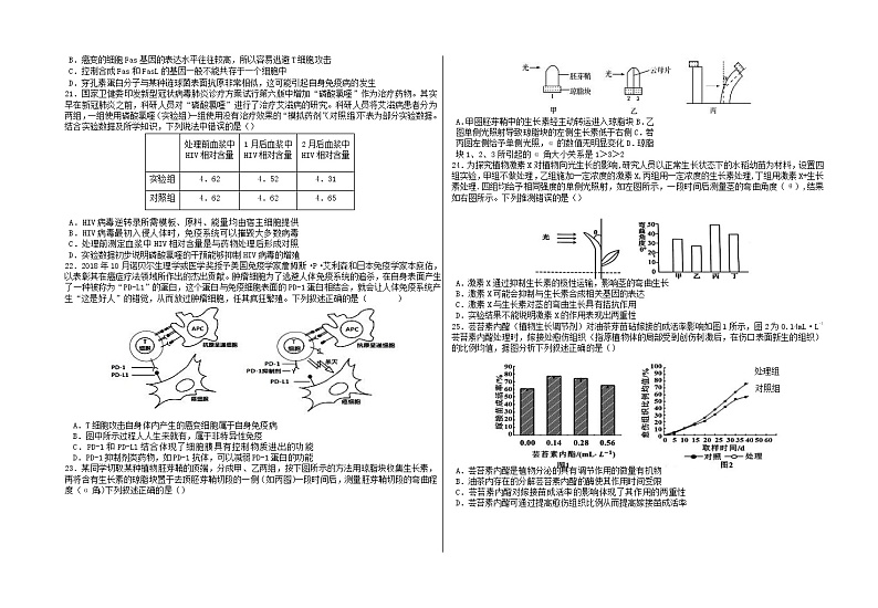 2021合肥六中高二上学期期中考试生物含解析第3页