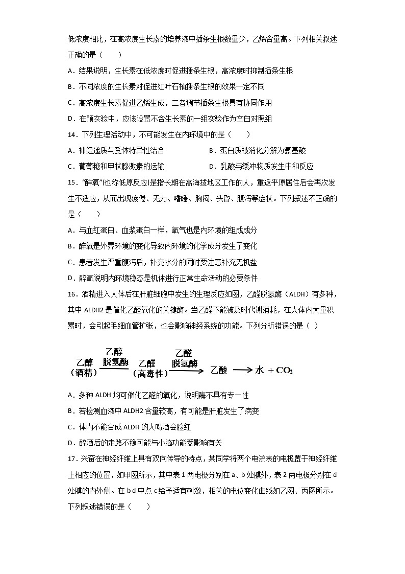 2022喀什六中高二上学期期中考试生物试题含答案第3页