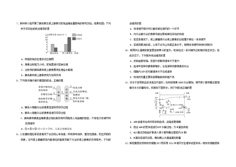 2023盐城滨海县东元高级中学、射阳高级中学等三校高二上学期期中生物考试含答案02