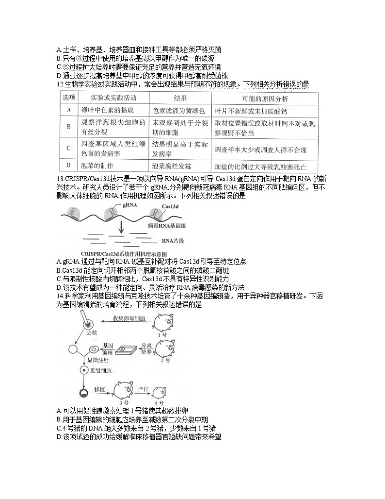 2022苏州高三上学期期中调研生物试题含答案03