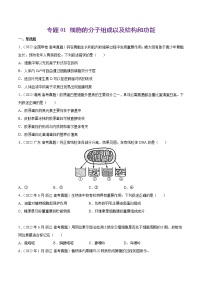 【五年高考真题】最新五年生物高考真题分项汇编——专题01《细胞的分子组成以及结构和功能》（2023全国卷地区通用）