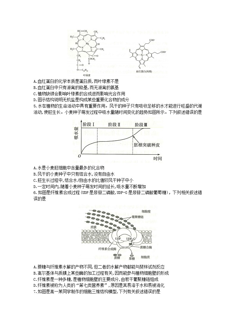 河南省南阳市六校2022-2023学年高一生物上学期期中联考试题（Word版附答案）02