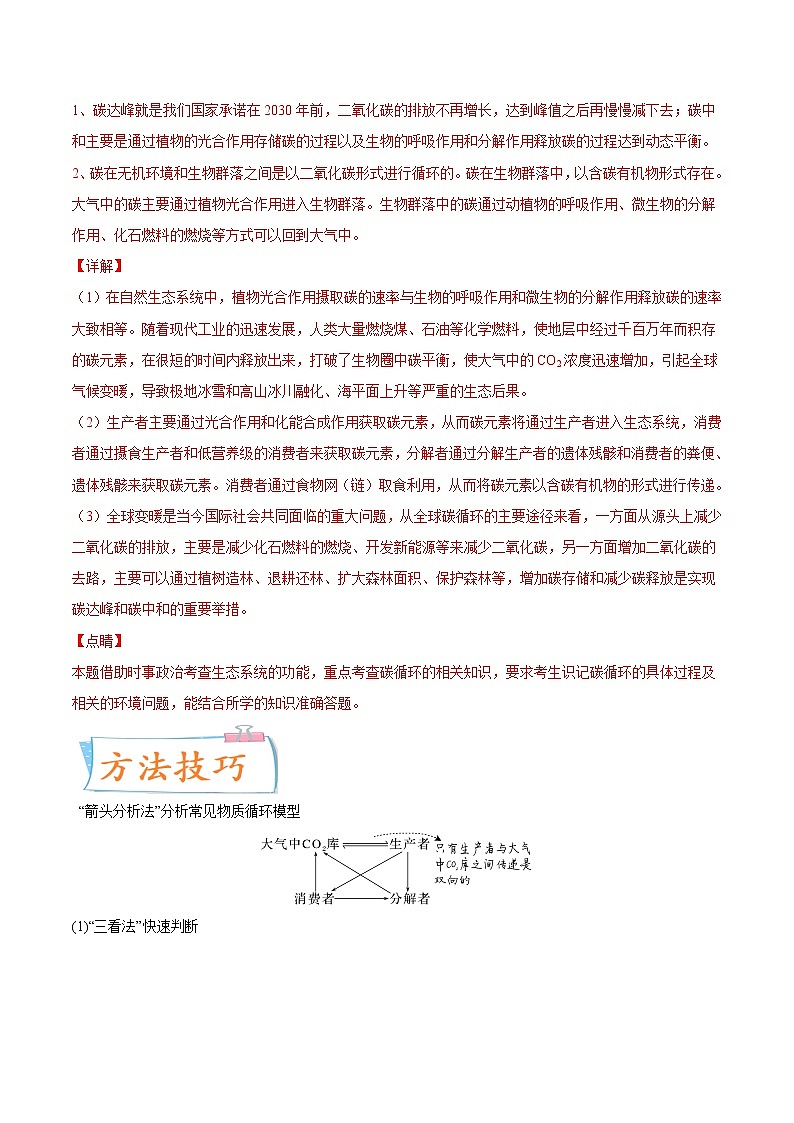 【高考考点专题复习】高考生物考点专题复习——考向24《生态系统的物质循环、信息传递与稳定性》全能卷（全国通用）（解析版）第2页