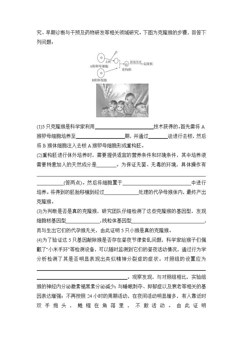 2023年新高考生物专题强化练 19：试管动物、克隆动物与转基因动物第3页