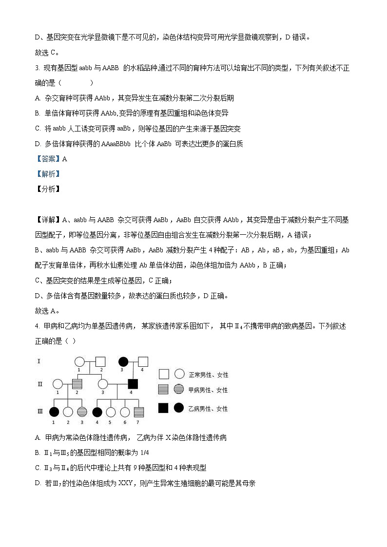 2023重庆璧山来凤中学高二上学期期中考试生物含解析02