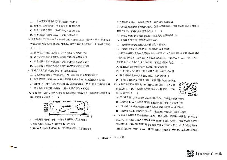 2023省齐齐哈尔八校高二上学期期中考试生物试题PDF版含答案02