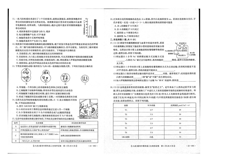 2023龙岩一级校联盟（九校）高三上学期11月期中联考试题生物图片版含答案第2页