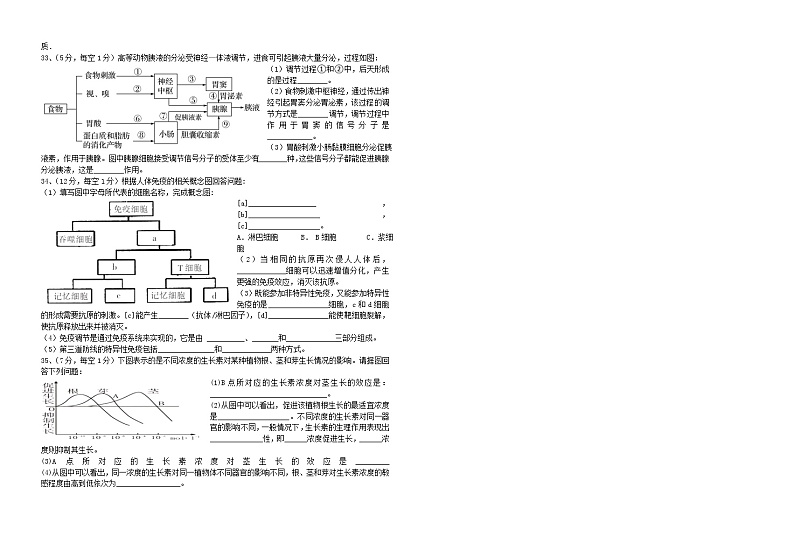 2022青海省海南州中学，海南州贵德中学高二上学期期中考试生物试题含答案03