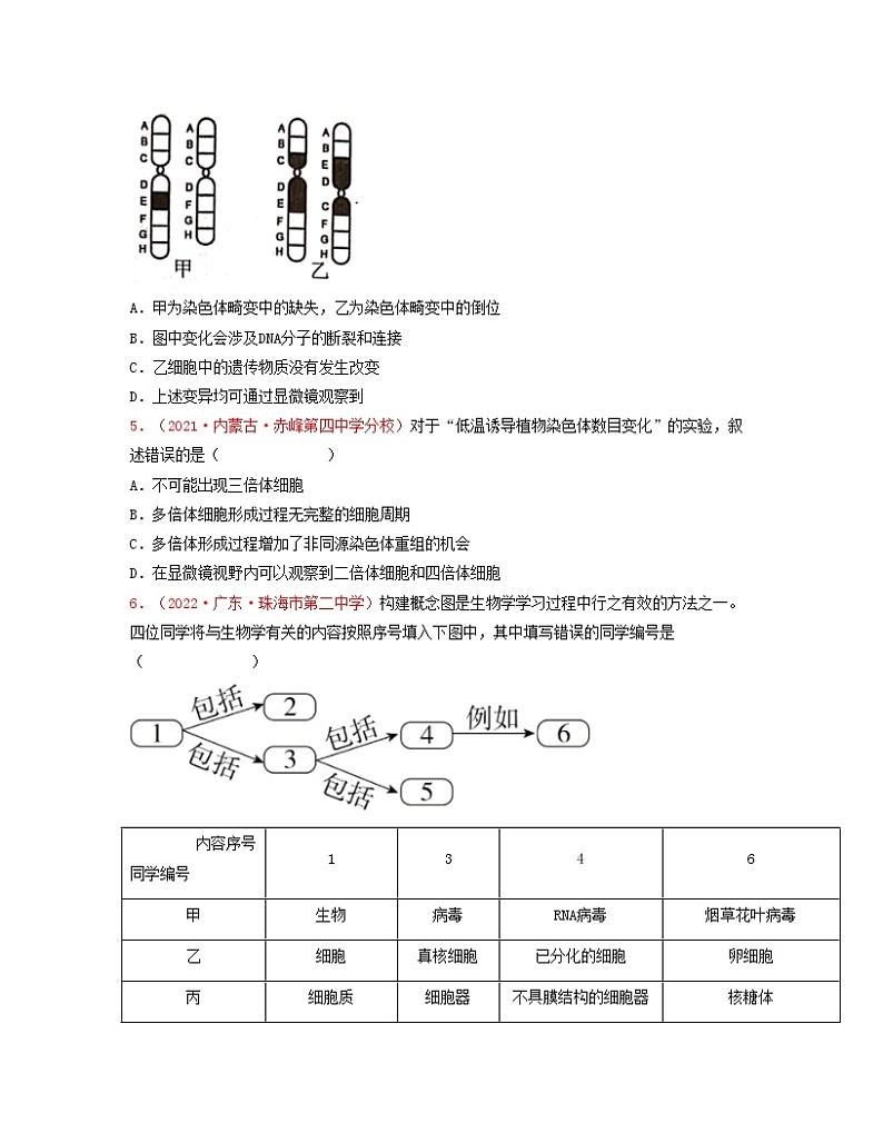 第九单元 基因突变及其他变异（原卷版）练习第2页
