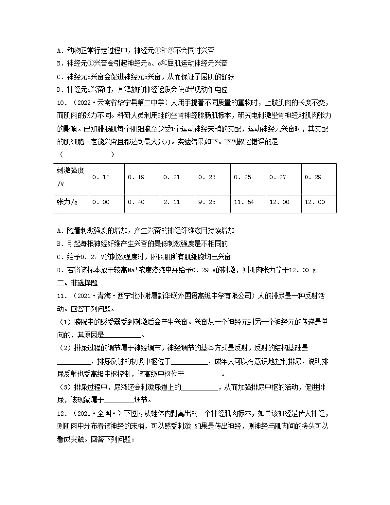 第十二单元 神经调节（原卷版）练习第3页