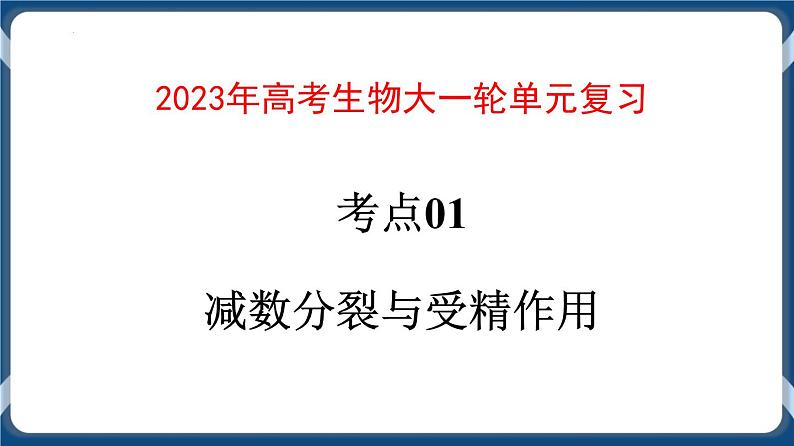 考点01 减数分裂与受精作用 课件第1页