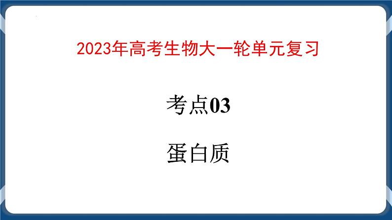 考点03 蛋白质 课件第1页