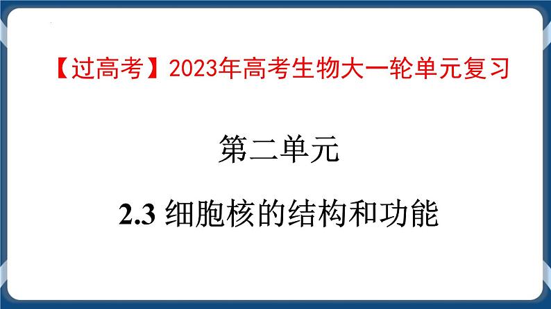 考点03 细胞核的结构与功能 课件第1页