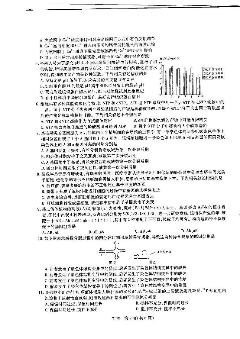 江西省2023届高三（智慧上进）入学摸底考试生物试题含答案第2页