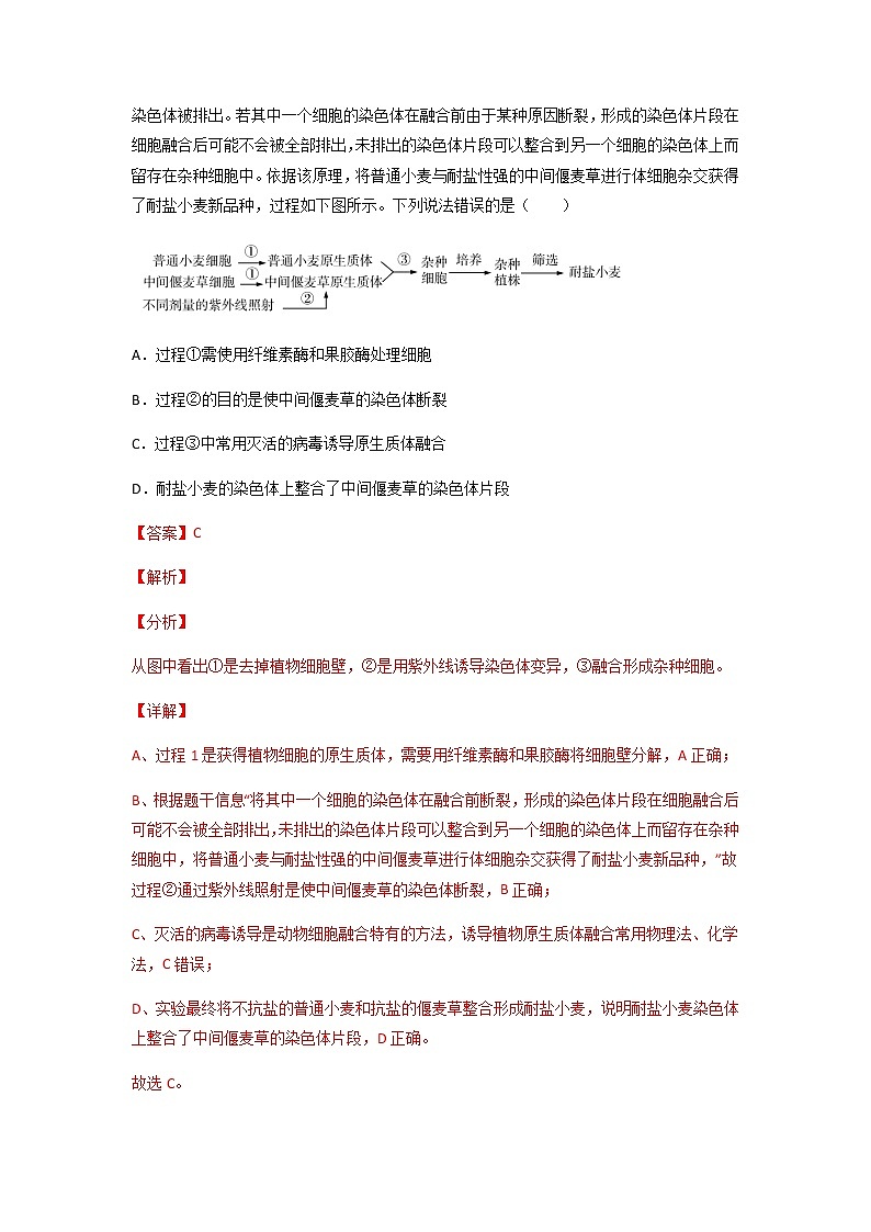 专题14 生物技术与工程-十年（2013-2022）高考生物真题分项汇编（全国通用）03