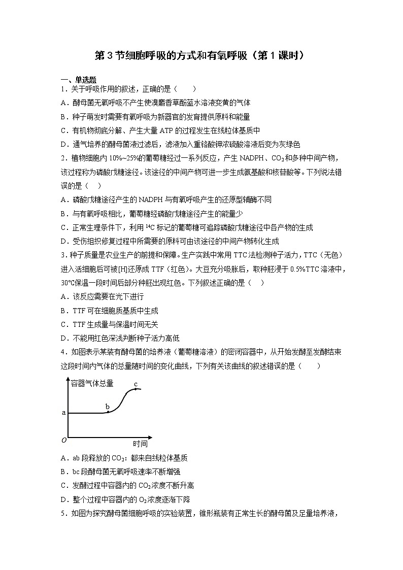 5.3 细胞呼吸的原理和应用（第1课时）-高中生物 课件+练习（人教版2019 必修一）01