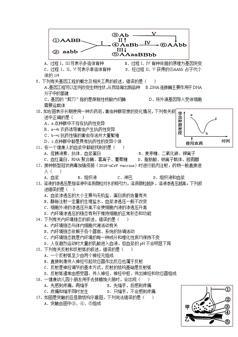 2022广安代中学校高二上学期第二次月考生物试题含答案第2页