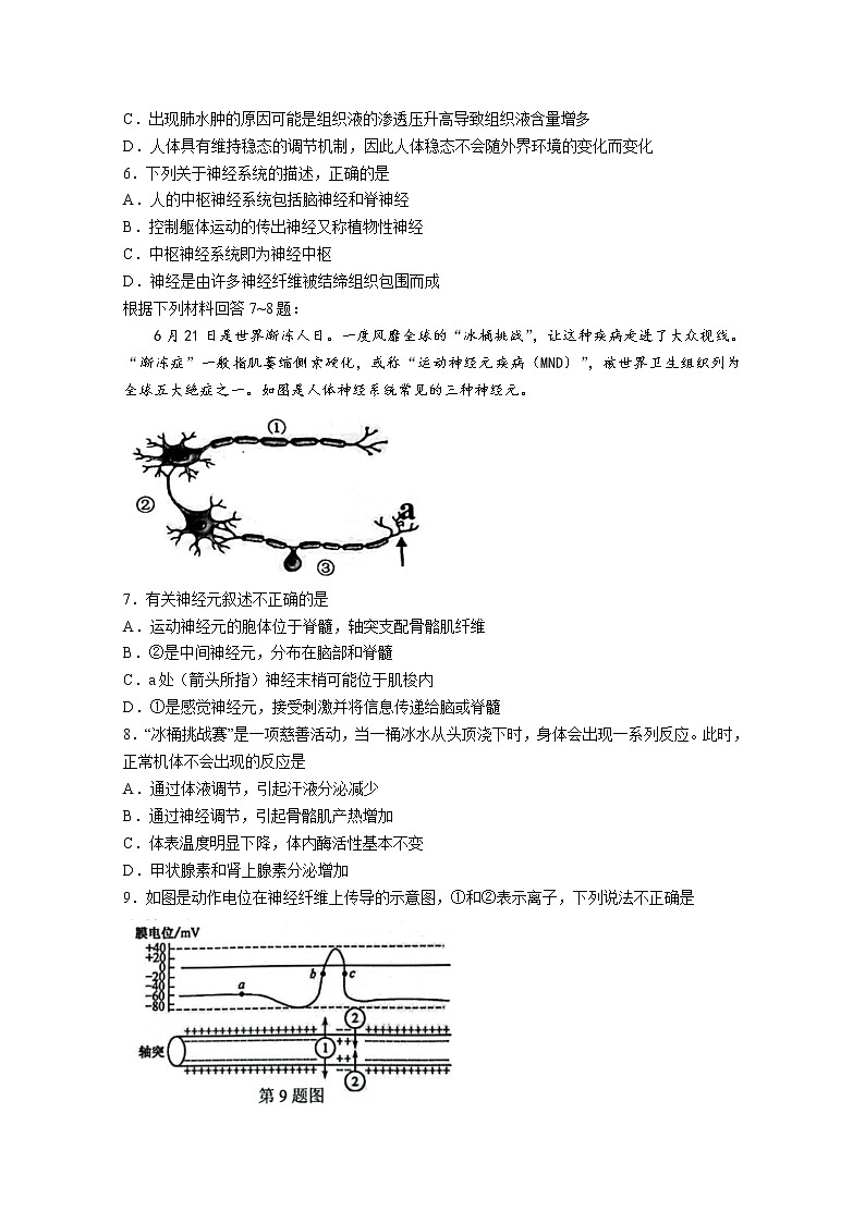 浙江省温州市环大罗山联盟2022-2023学年高二生物上学期期中联考试题（Word版附答案）第2页