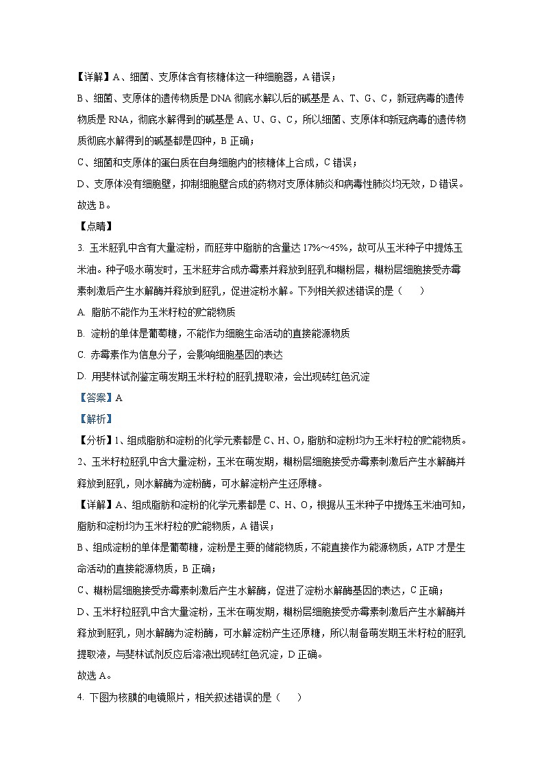 广东省汕头市金山中学2022-2023学年高三生物上学期第二次月考试卷（Word版附答案）02